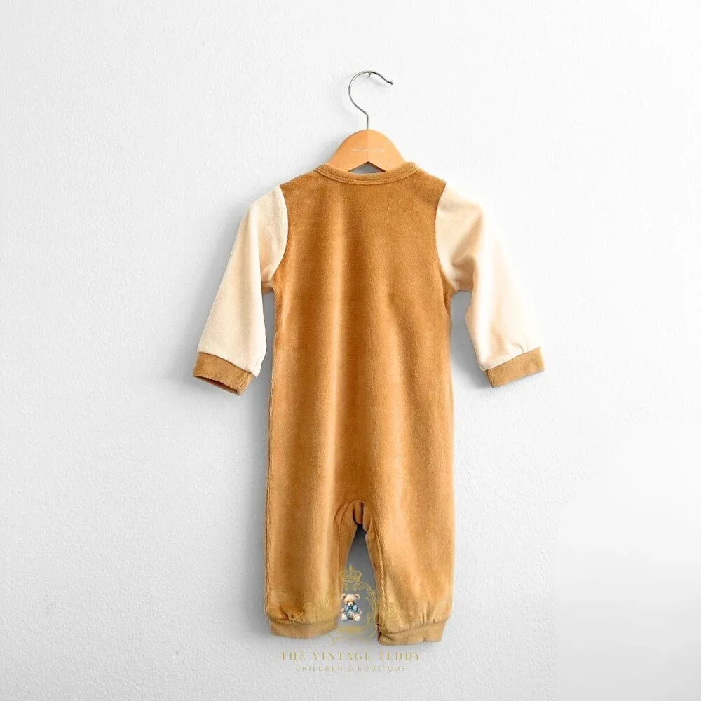 NWT Cute Reindeer Plush One-Piece Bodysuit Long Sleeve Romper Pom Pom Nose 9-12M